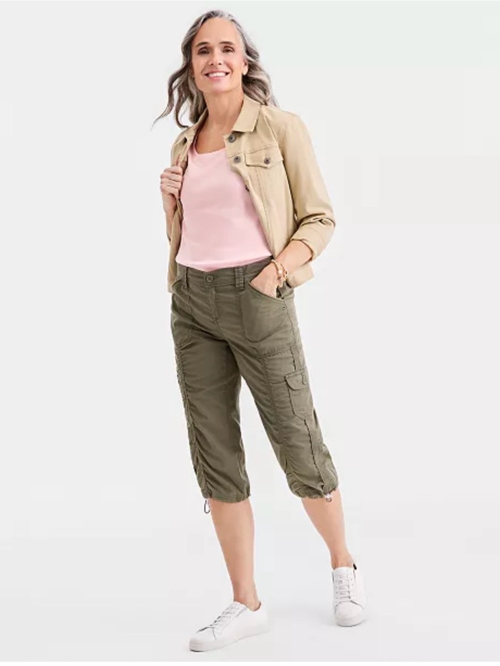 Style & Co Women's Mid-Rise Cargo Capri Pant 14